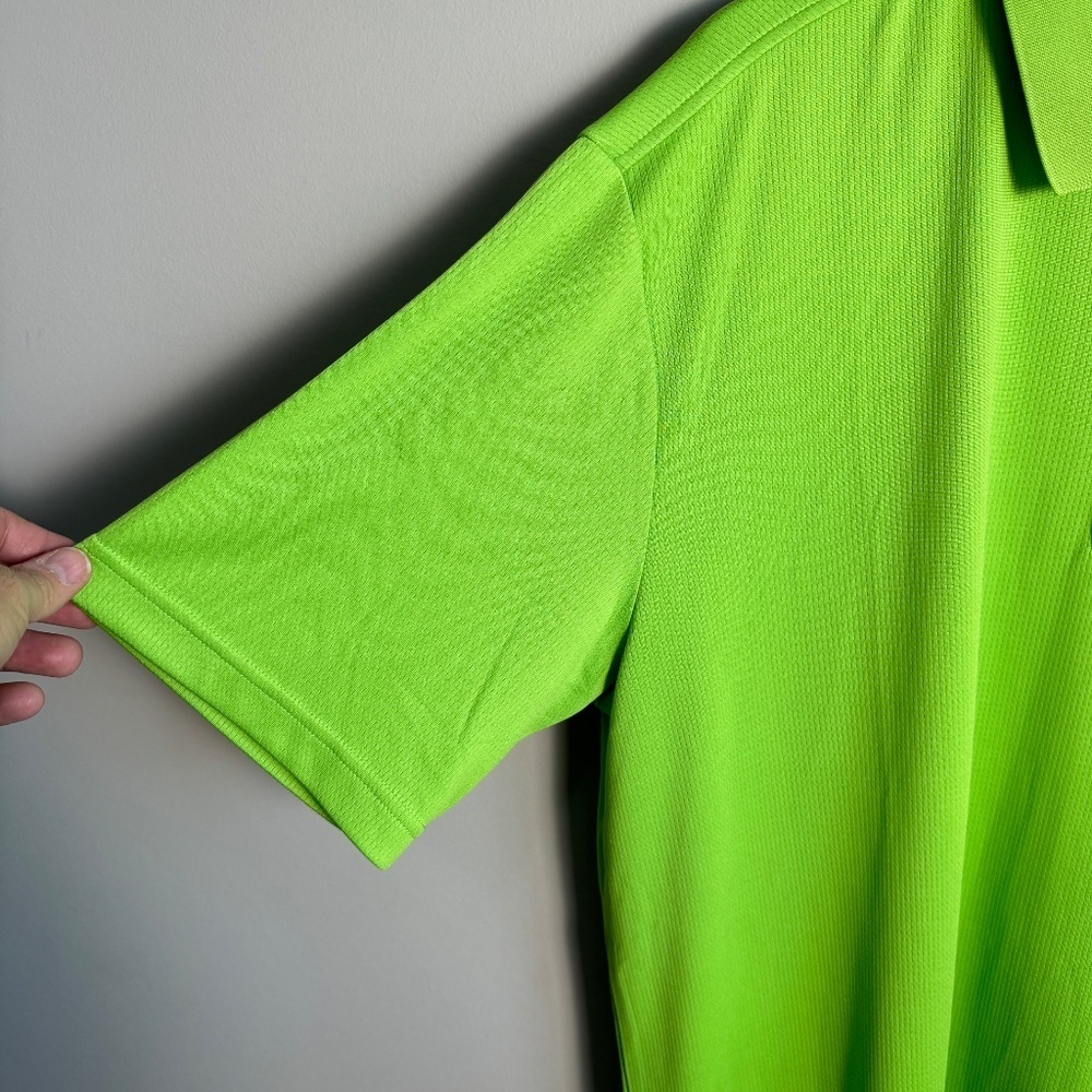 REPP TECH Performance Men's‎ Athletic Polo Golf Shirt Fluorescent Lime Green XLT - Picture 2 of 11